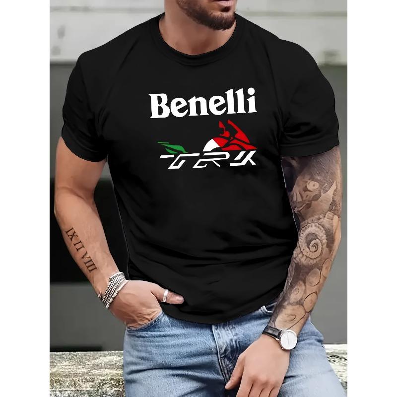 

European sizes New Summer Men S Print T-Shirt, Trendy Short-Sleeve Casual Top That Goes Well with Anything S чёрный