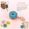 Handmade Crochet Donut Keychain Mini Food Shape Key Ring Handmade Knitted Keychain  Bag Pendant