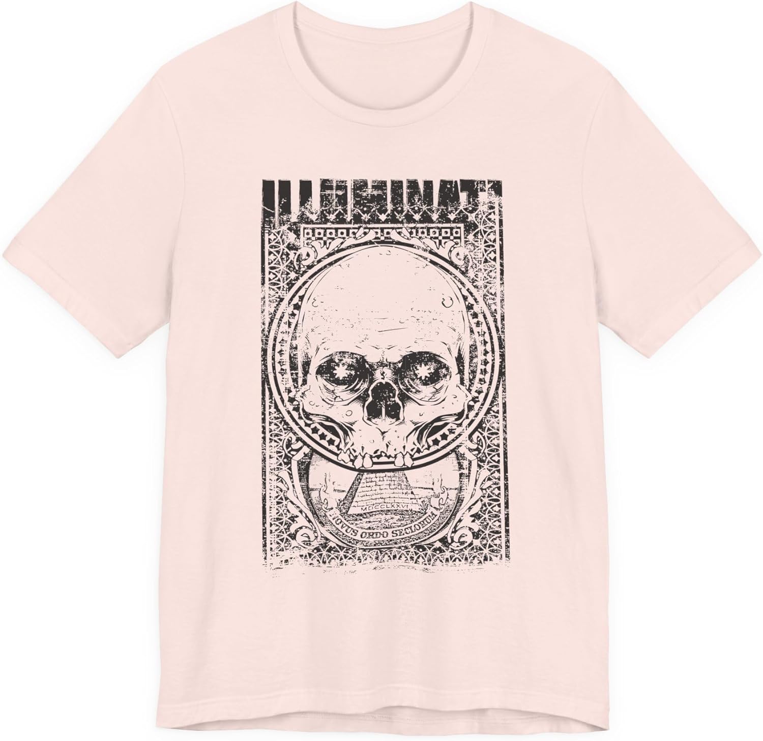 

Skull Circle Graphic T-Shirt Vintage Etching Illustration Art Design Tee A-9 5XL різнокольоровий