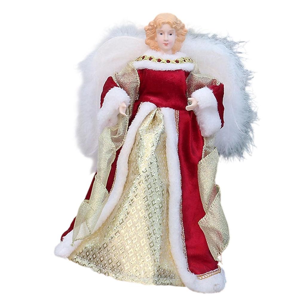 Angel Treetop Cartoon Delicate Statue Angel Figurine Christmas Ornament Decoration for Office Xmas Tree Shop Holiday Living Room
