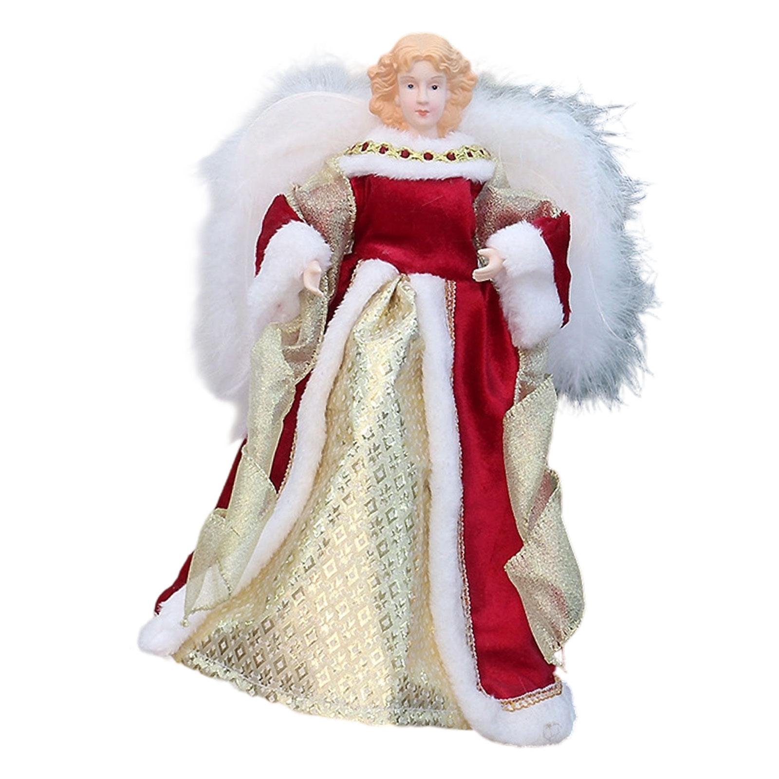 

Angel Treetop Decorative Reusable Cartoon Christmas Tree Topper Christmas Decoration for Holiday Desktop Shop Living Room Party червоний