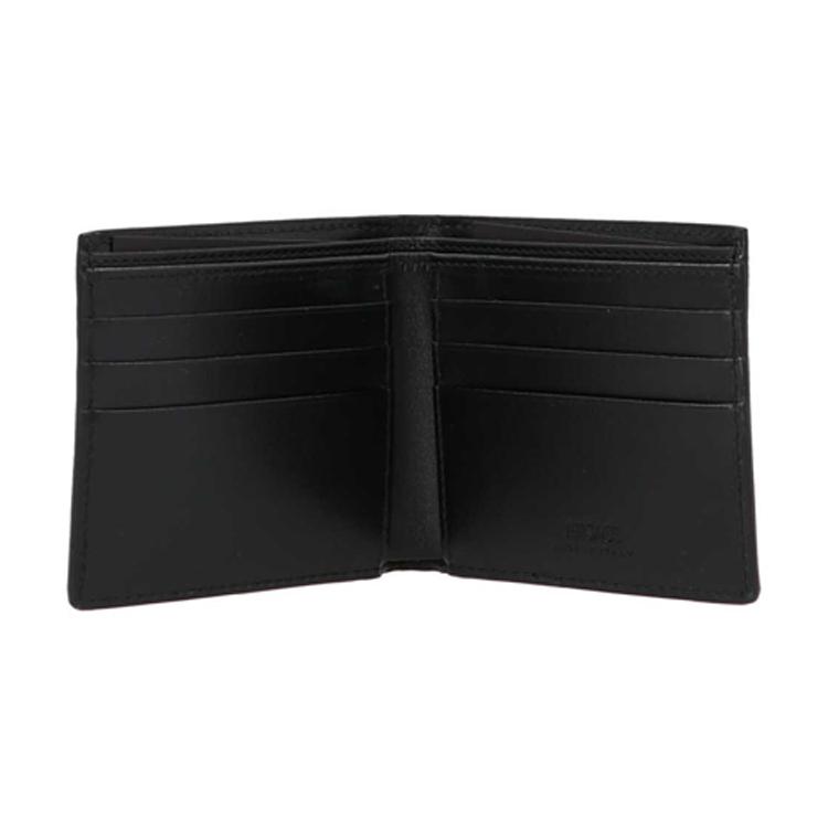 New VERSACE Leather Leather Clip Card Holder Wallet Men's Black Gray Color DPU2463-1A0197-45B050