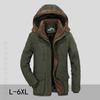 Men's Cotton-padded Jacket and Velvet Thickening Mid-length Winter Coat