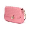 Michael Kors Mk Bradshaw Solid Letter Logo Chain Quilted Weave Flap Leather Baguette Bag Women Bags Light-Pink 30S1G2BL1T-644