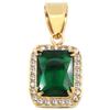 Customize Various Shapes Gemstone Necklace Pendant Stainless Steel 18K Gold Plating Opal Square Fashion  Pendant
