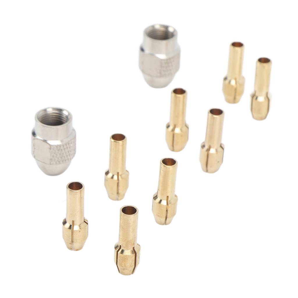 10PCS Drill Chuck Collet Set Brass Electric Drill Keyless Bit Collet Chuck Fast Change Adapter Tool