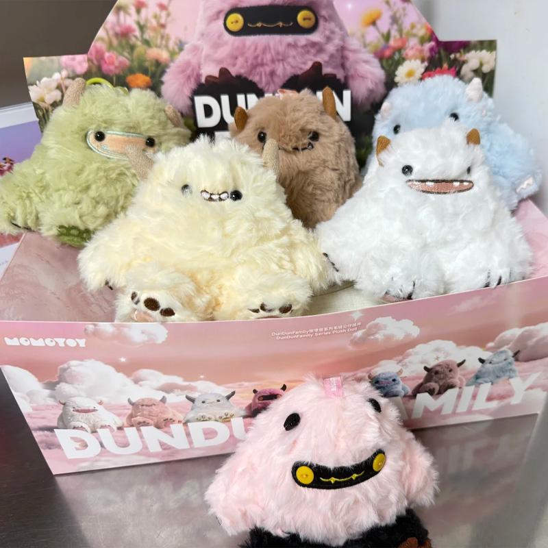 Latest Momotoy Dundun Monster Family Series Plush  Keychain Backpack Decoration Doll Trendy Toys  Birthday Present