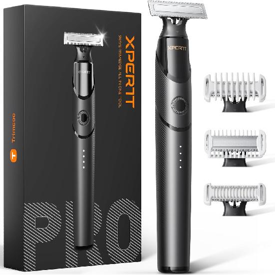 [2025 Upgraded Beard & Body Hair Trimmer for Men [All-in-One] USB-C Fast Charging, Groin & Ball Hair Painless Electric Shaver, Travel Razors,