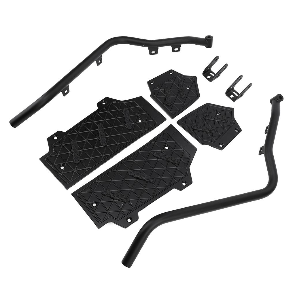 Motorcycle Engine Guard Crash Bar Footrest Kit with Spotlight Bracket Aluminum Alloy Foot Pegs Footboard Replacement