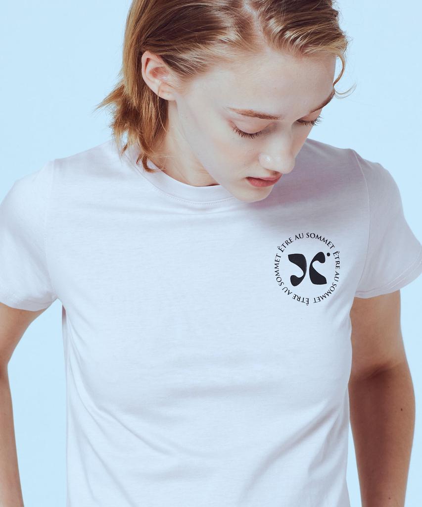 ETRE AU SOMMET Premium Silket Circle Logo Half Tee (Light Pink)