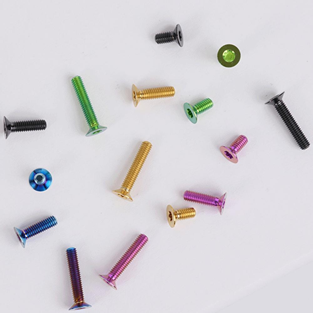 Multiple Color M4 p0.7mm x 8 10 12 14 16 18 20 -45mm GR5 Titanium Alloy Countersunk Screw Bolt  T20 Torx Flat Head For Motocycle