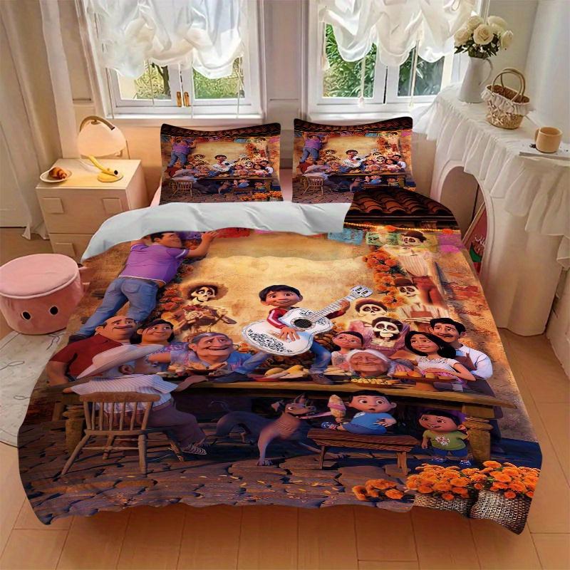 3pcs Disney Coco Printed Bedding Set, Soft and Comfortable Quilt Cover for Bedroom, Guest Room S023