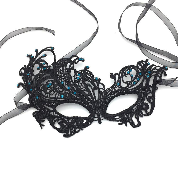 Princess Lace Halloween Costume Mask With Rhinestones For Themed Parties And Cosplay