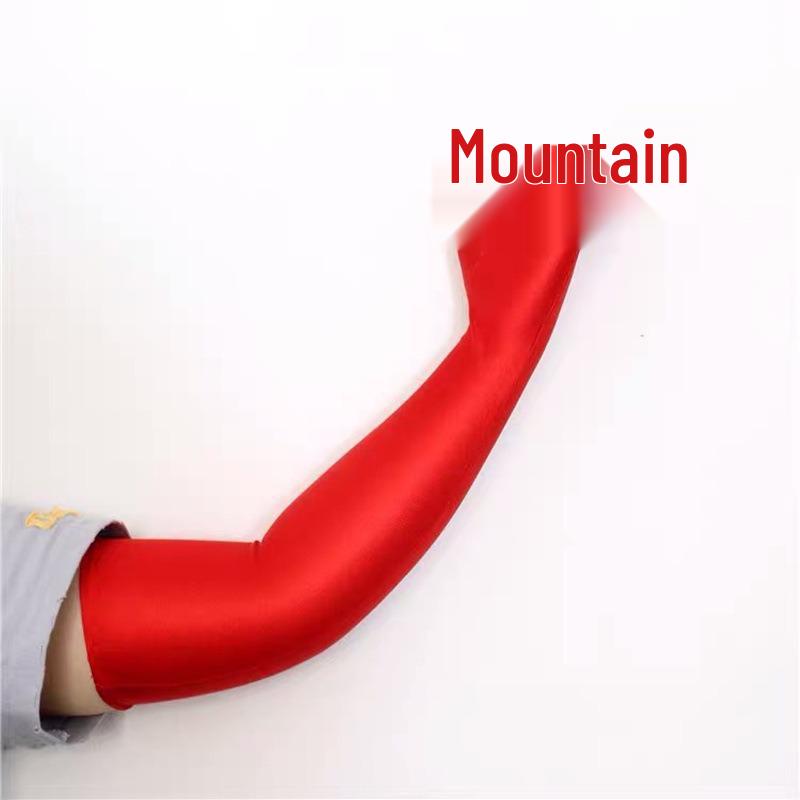 Элегантные многоцветные длинные перчатки для взрослых для танцев красный