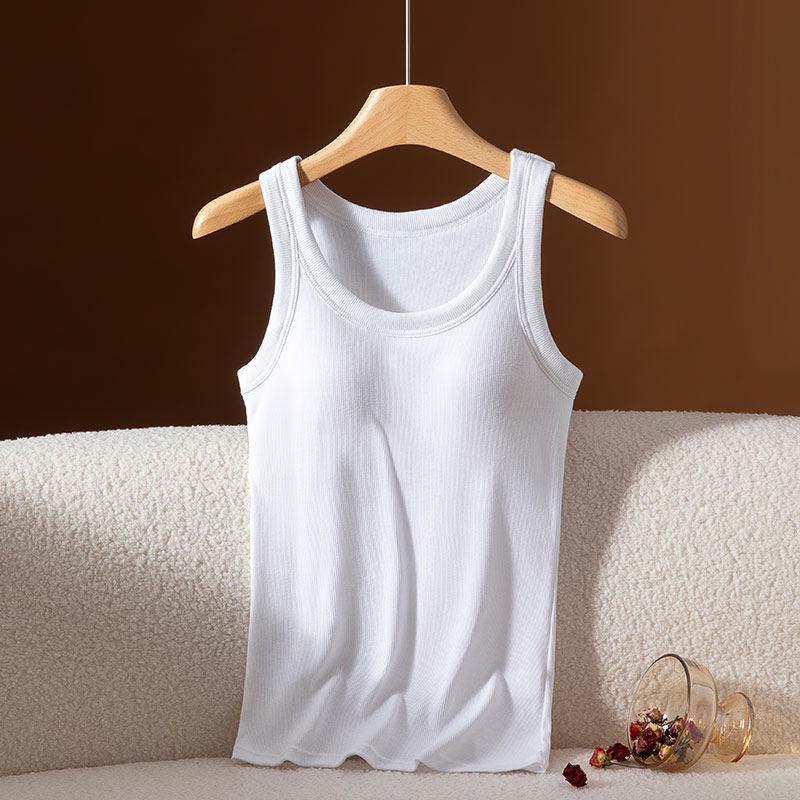 

Women s Sleeveless Sports Vest Camisole with Anti-Side Bust Wide Straps and Built-In Bra Medium