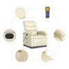 Electric Massage Chair Cream Faux Leather