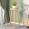 HC Minimalist Round Indoor Plant Stand, Light Walnut