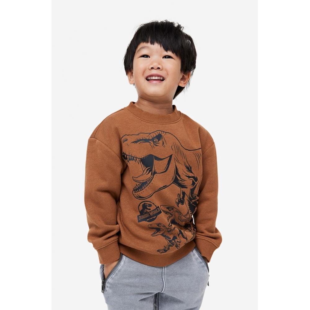 

Толстовка с принтом HM коричневая Jurassic World