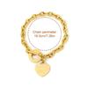 Elegant Heart Shaped Stainless Steel Bracelet With Secure OT Clasp Closure Creative Wrist Chain For Daily Wear