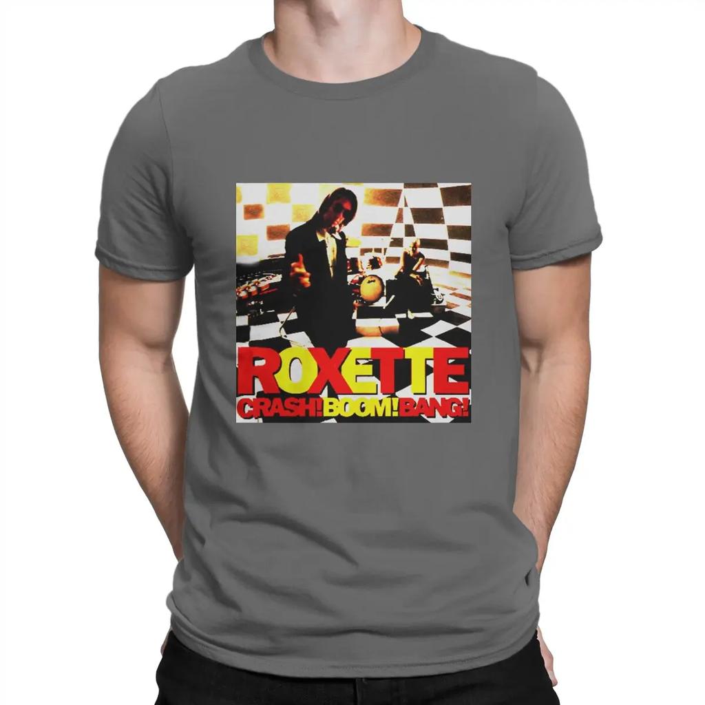 Groupe suédois dans les années 1980 Hommes T-shirts Roxette Super T-shirt Manches Courtes Col Rond T-shirts 100% Coton Hauts Imprimés Graphiques