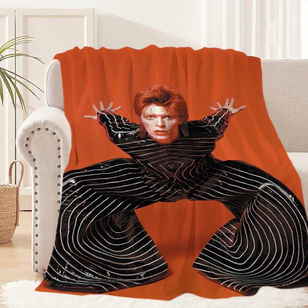Coperta Morbida da Lettino/Divano Singer Lets Dance Tappeto D-David per Soggiorno Caldo B-Bowie Ufficio Camera da Letto Compleanno Casa Viaggio Regali per Bambini