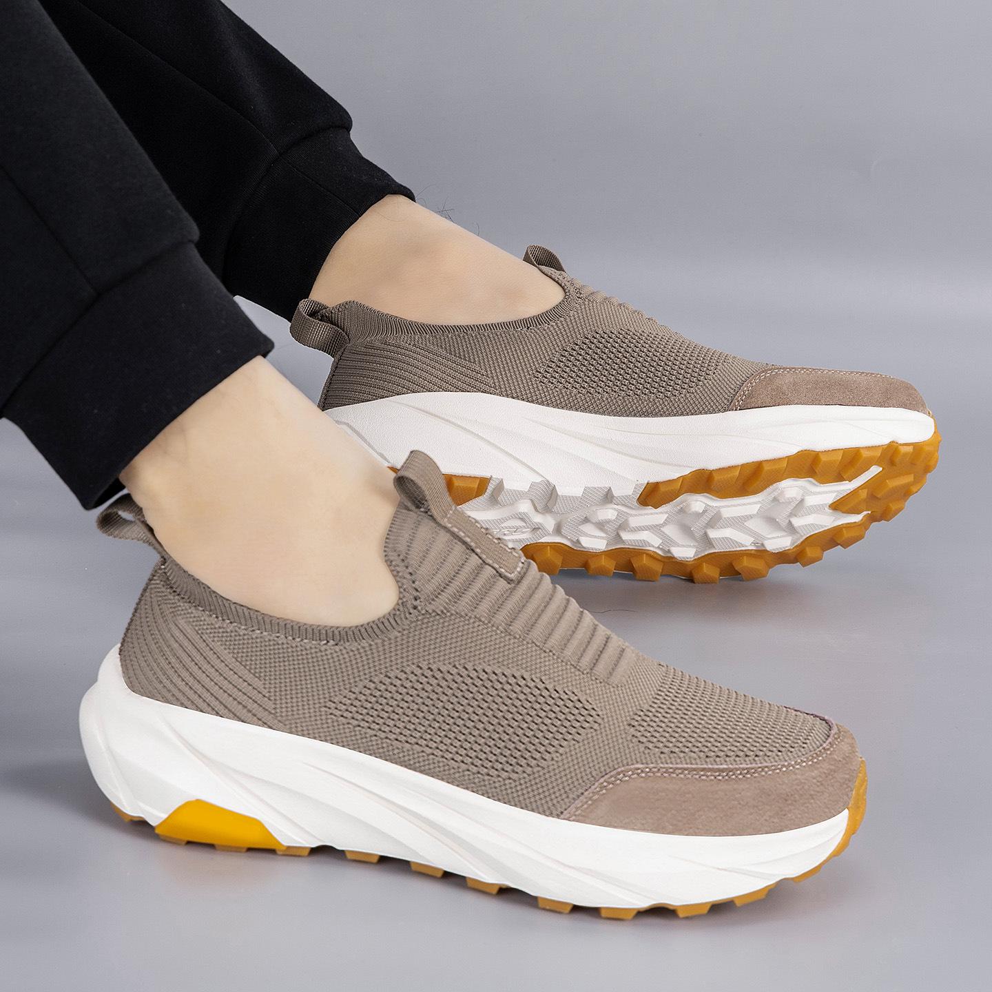 Men s Wide Fit Lightweight Breathable Mesh Slip-On Walking Shoes 42
