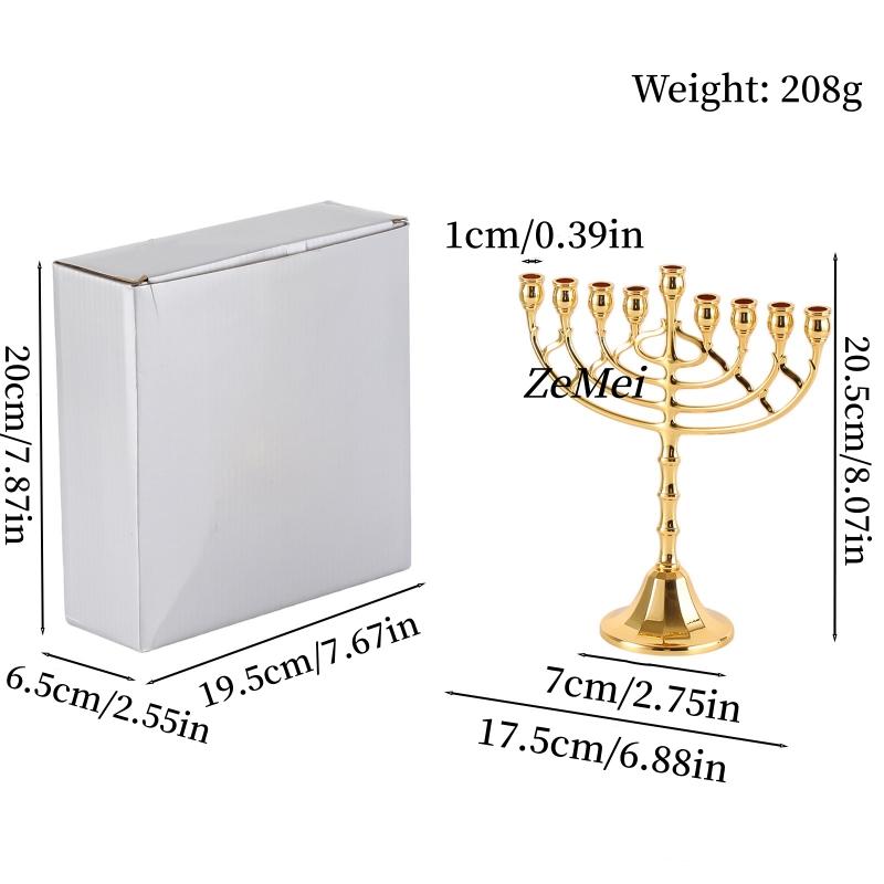 

European-Style Alloy Candlestick Handicraft, Light Luxury Candlelight Dinner, Nine-Armed Candlestick, Candleholder for Banquets 20.5cm&1Pc