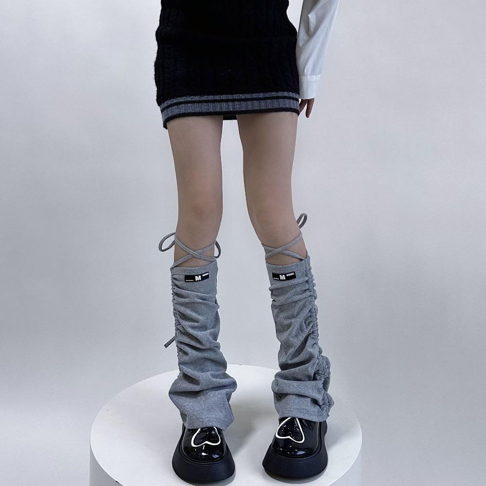 Y2k Striped Foot Covers Horn Drawstring Strap Boot Socks New Ankle Warmer  Autumn Winter
