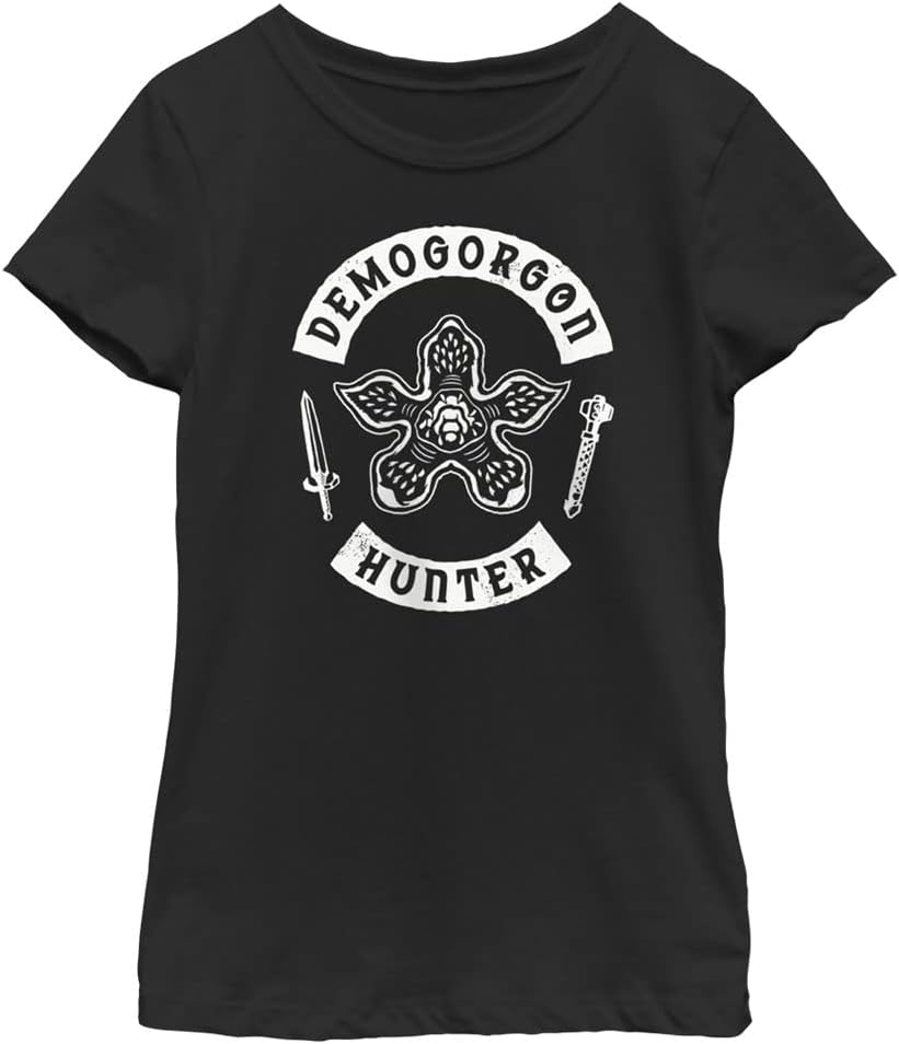Netflix Stranger Things Demogorgon Hunter Girls Short Sleeve Tee Shirt L