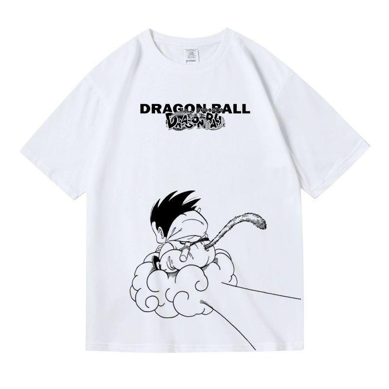 Dragon Ball Kid Goku Flying Nimbus TShirt Unisex Vintage Unisexga Panel Anime Graphic Tee Retro Japanese Streetwear Casual Tops S