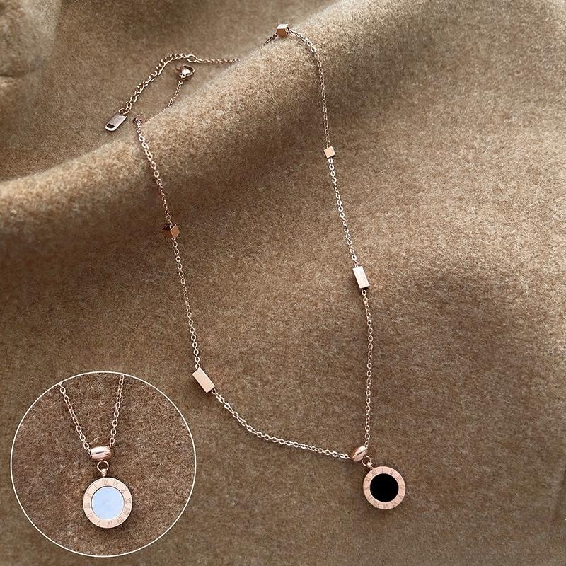 Titanium Steel Necklace Layering Choker Elegant Fashion Golden Jewelry for Women