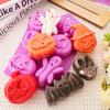 Pumpkin Silicone Halloween Cake Chocolate Mould Silicone with Ghost Pumpkin Bat & Witch Hat Cookie Mold for Ice Cube Baking Mold