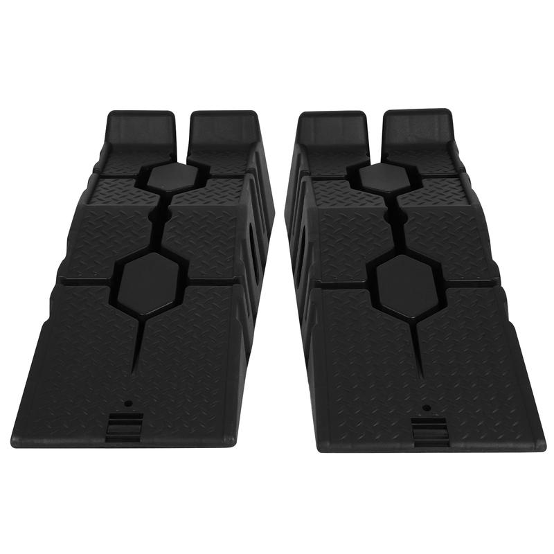 2PCS Vehicle Ramp 3 Ton Plastic Car Ramps for Workshop Auto Service & Repair Portable Vehicle Maintenance Tire Ramps