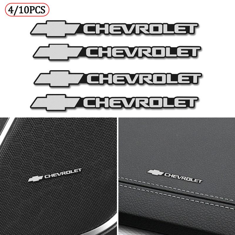 4pcs/10pcs Set Modified Car Logo Audio Stickers Decorative Decals For Chevrolet Corsa Aveo Matiz Onix Camaro Cobalt Beat Groove