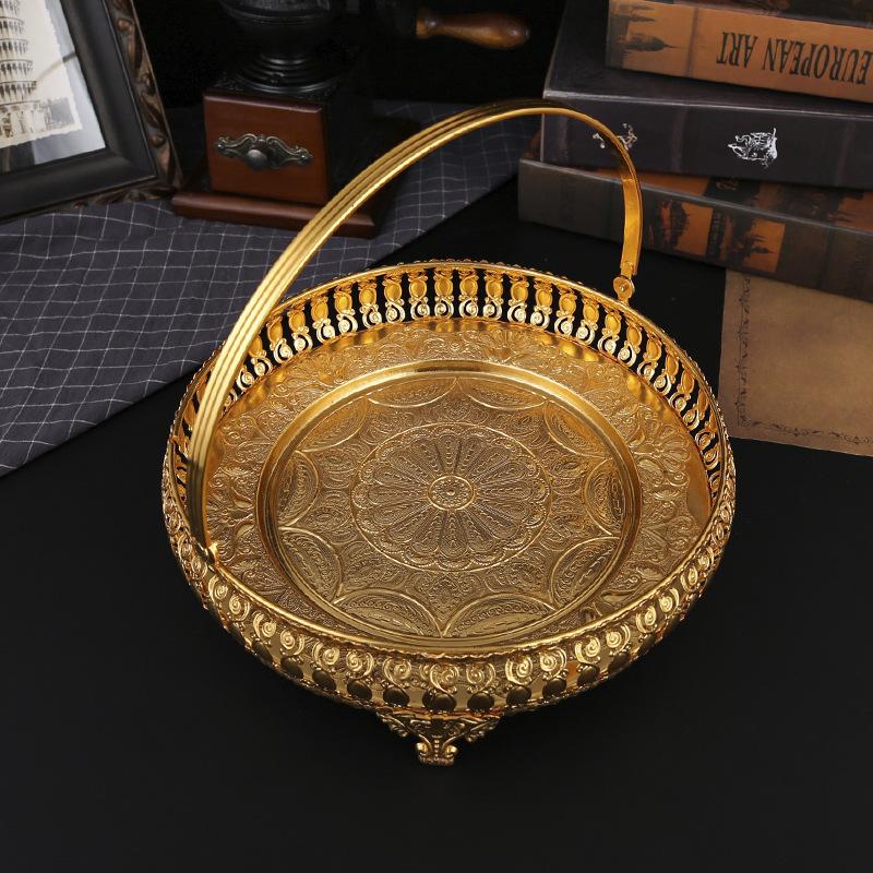 Европейский чайный столик фруктовая тарелка креативная закусочная фруктовая миска портативная корзина для фруктов гостиная журнальный столик декоративная фруктовая тарелка золотой