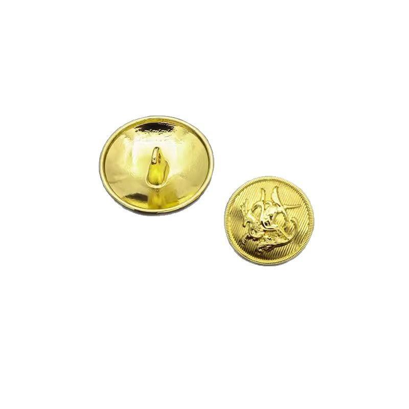10Pcs Metal Buttons Daquan High-End Delicate Stripes Gold Embossed Jacket Jacket Jeans Sweater Buttons