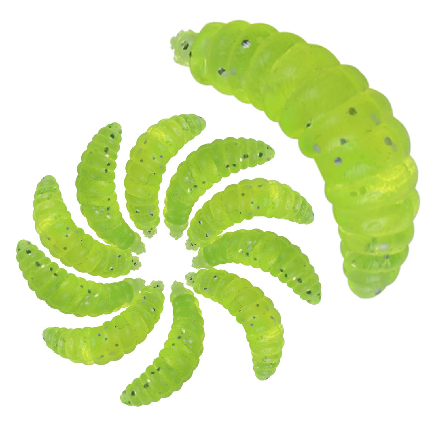 Рыболовные приманки Мягкая приманка Рыболовные черви Реалистичные рыбные запахи Червь Мягкая приманка 10 шт./компл. зелёный