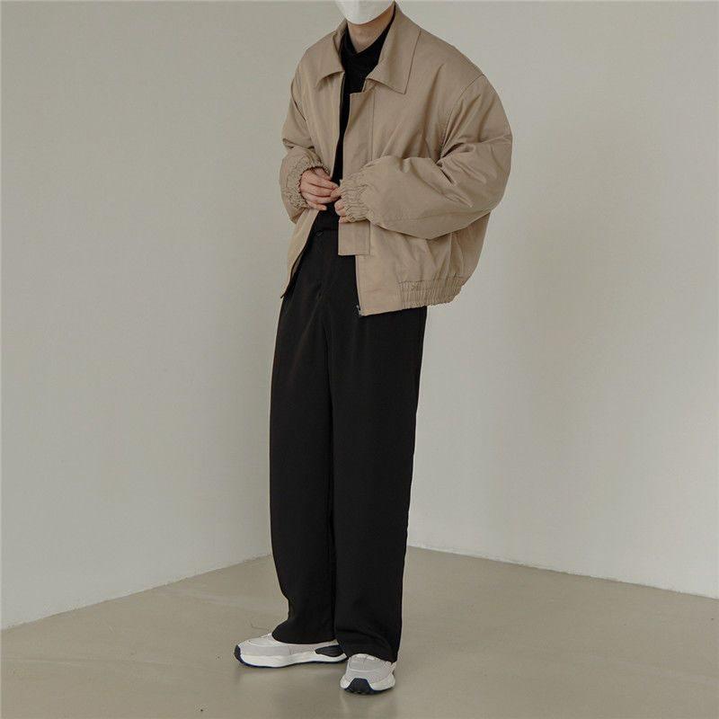 Men's Short Flight Jacket: Trendy Winter Baseball Coat