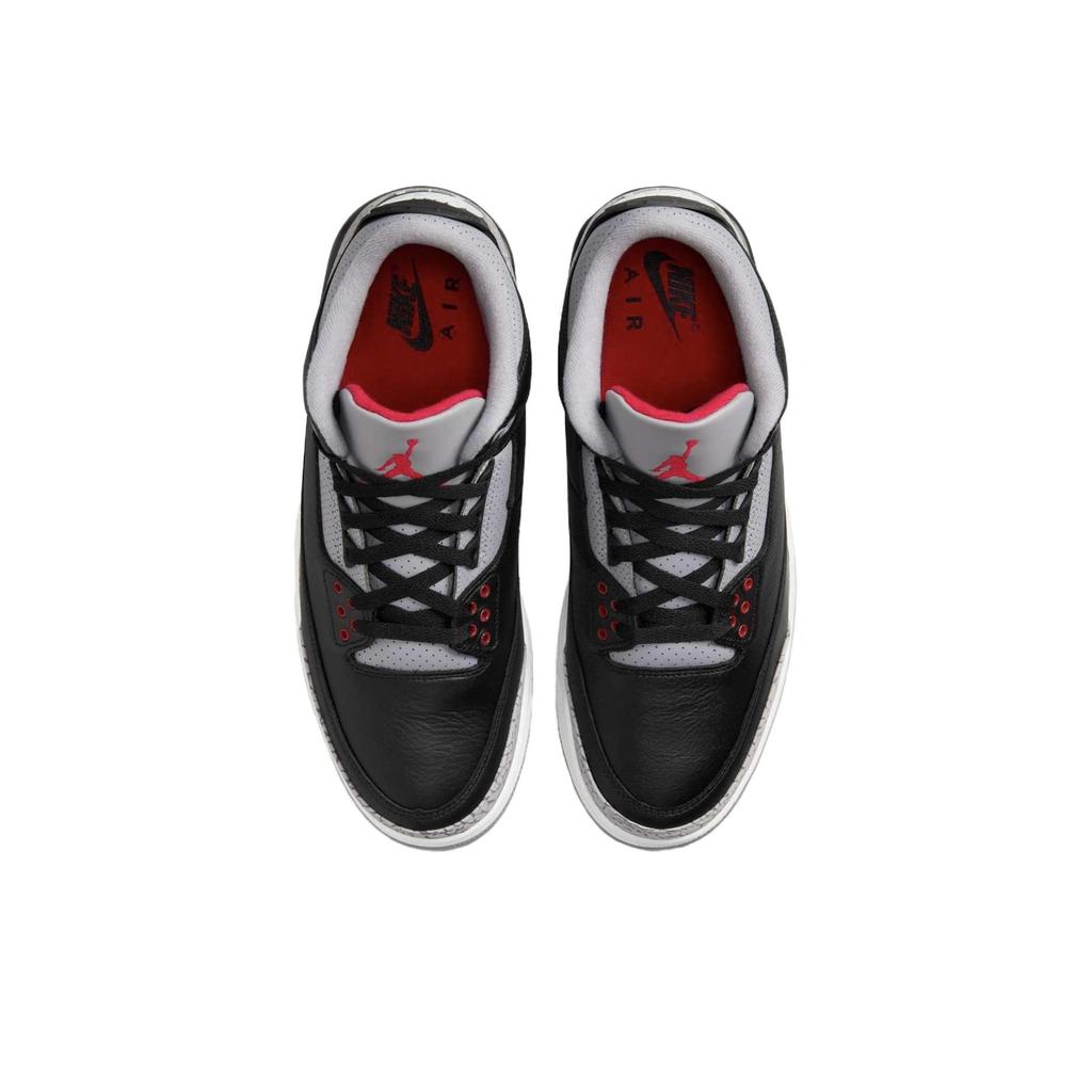 Air Jordan 3 Retro OG Black Cement 2024 Men Sneakers Fire-Red Cement-Grey Sail DN3707-010