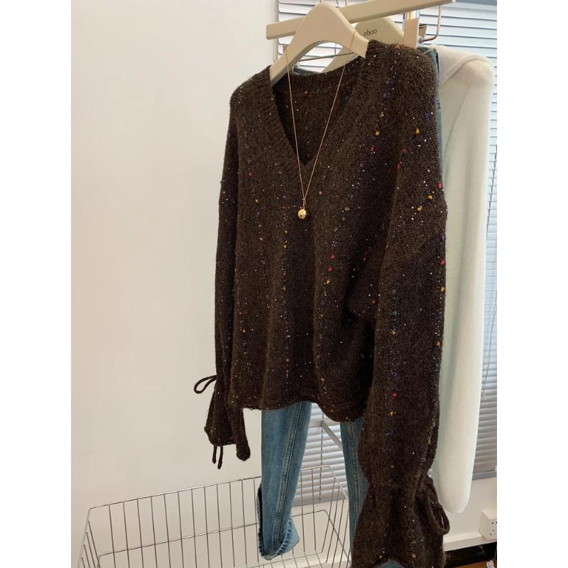 Sweater for Women Autumn Winter Thickened Pullover Warm Knitted Striped Crew Neck Base Layer Stretchy Long Sleeve Oversize Jumper Tops