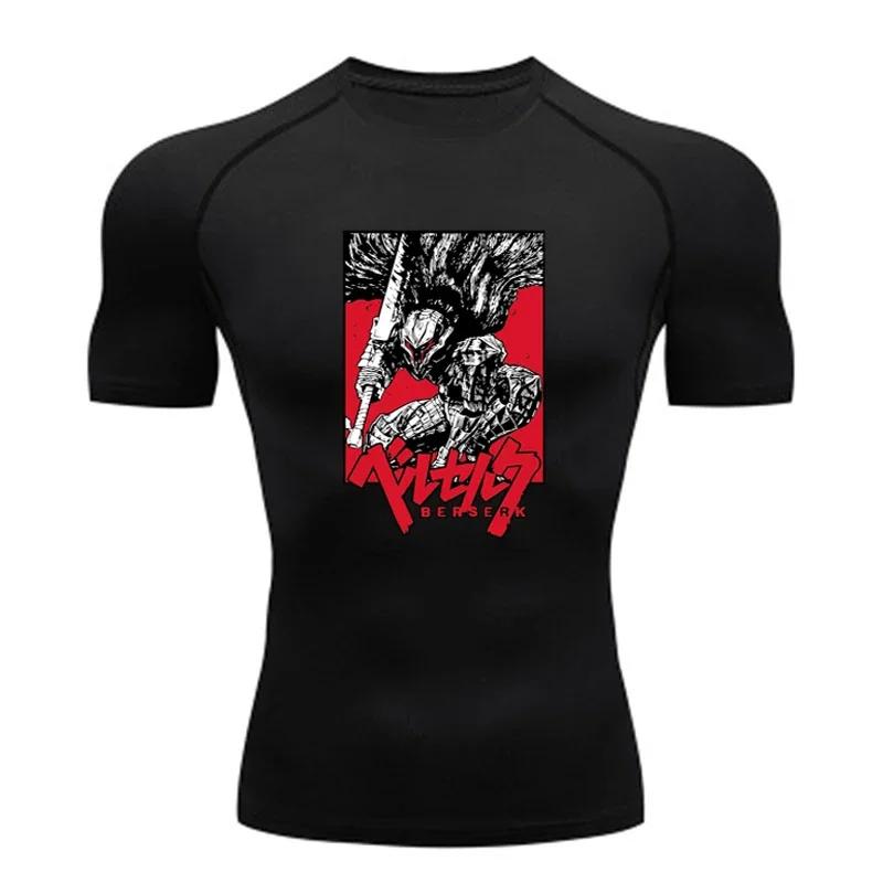 Sportswear for Men Gym Anime Berserker Men Compression T-shirt Sports Tights Fitness Long Sleeve Running Training Sportswear