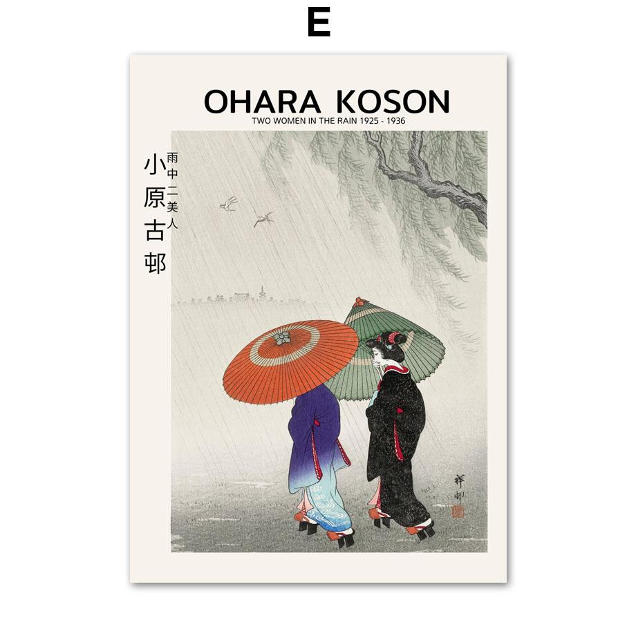 Japonská nástěnná malba Ohara Koson Takahashi Mount Fuji Malba na plátno Severské plakáty a obrazy Nástěnné obrazy pro výzdobu obývacího pokoje