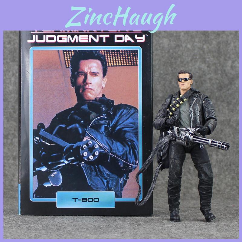 2 Terminator Neca Judgment Day T800 Ultimate Deluxe Arnold Action Figure da 8" Nuova