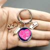 Paint Fashion Creative Nurse Medical Syringe Stethoscope Image Keychain Glass Suitable Nurses and Doctors Key Ring Pendant Gift
