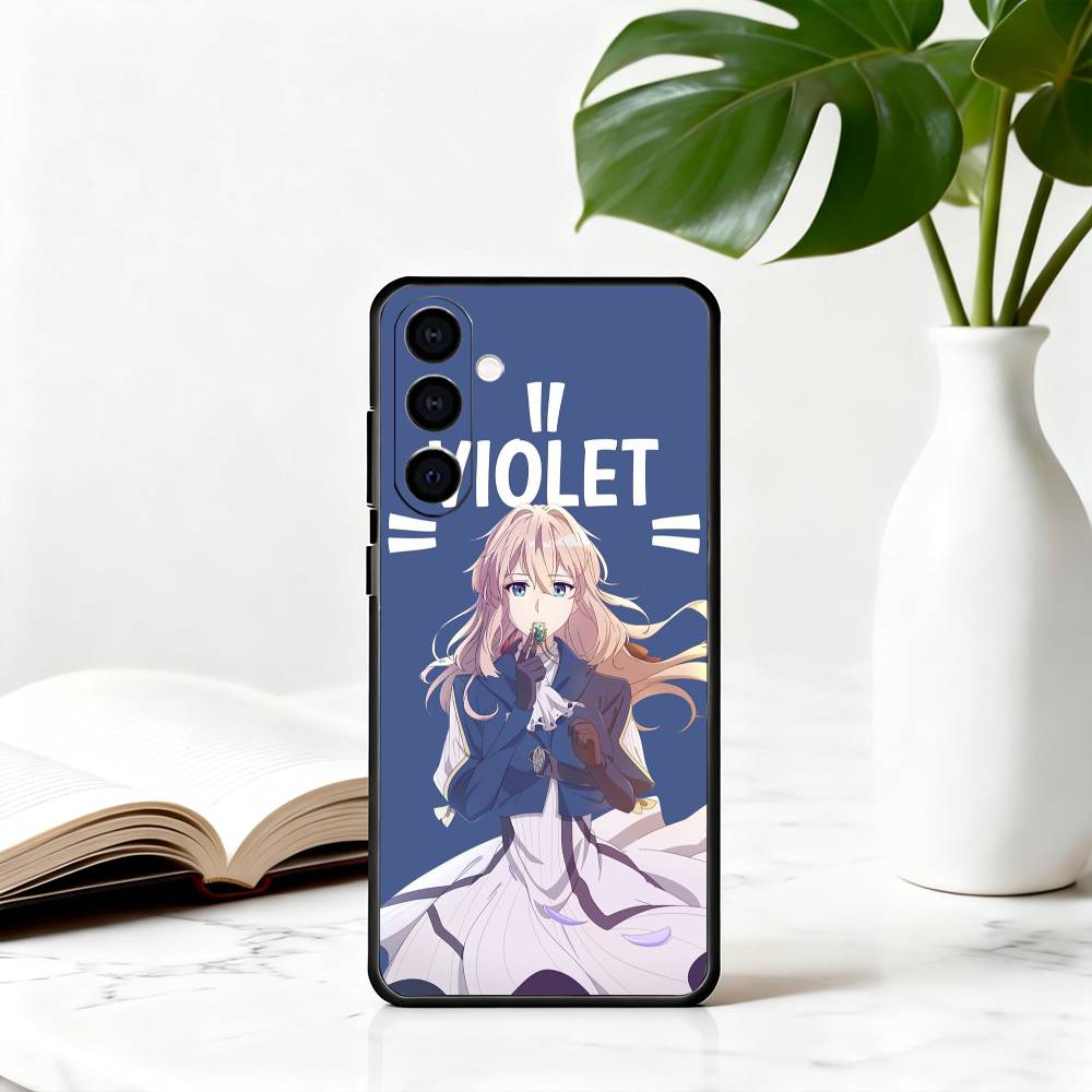 

Cute V-Violet E-Evergaden-VE-es Phone Case For Samsung Galaxy A73,A72,A71,A70,A53,A52,A51,Others Soft Black Cover Samsung a32 4g