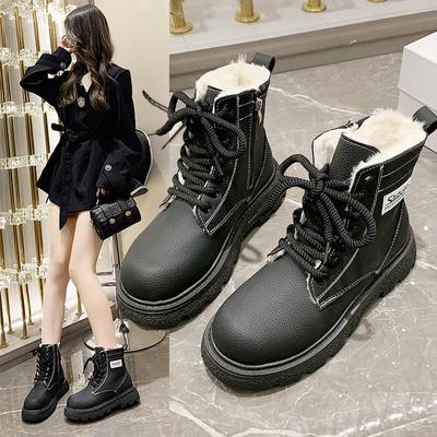 Women's 2024 Winter New Student Instagram Korean Warm Casual Shoes Thick Sole Cotton Shoes with Velvet Snow Boots