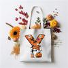Halloween 26 Letter Cartoon Print Peripheral Student Tote Bag Large Capacity Canvas Bag