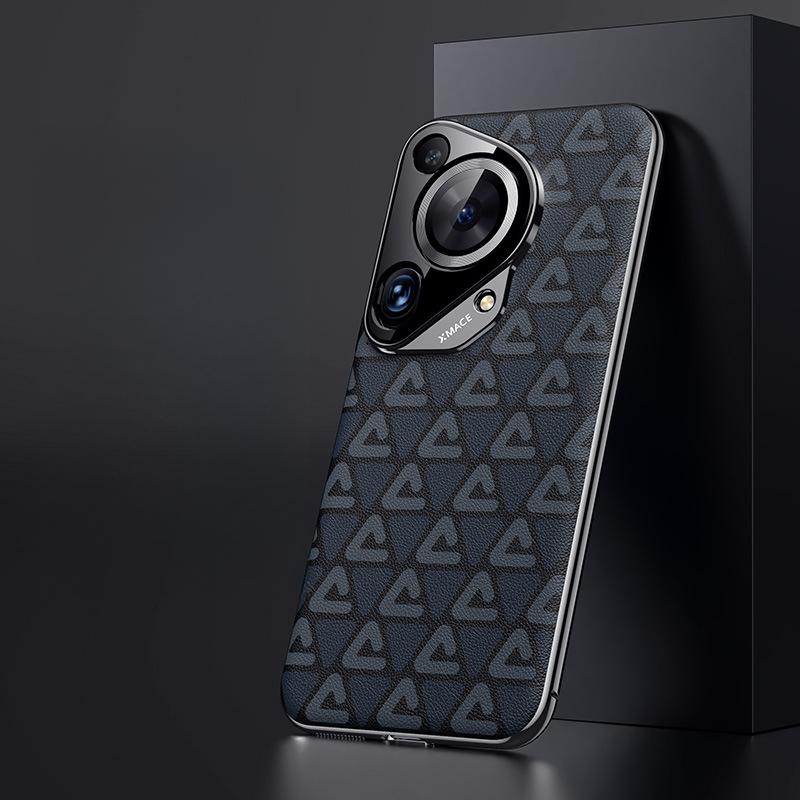 Suitable for Huawei P70Pro Pine Forest Plain Leather Phone Case, Pura70Ultra Lens Full Package Ultra-thin Luxurious Leather Case