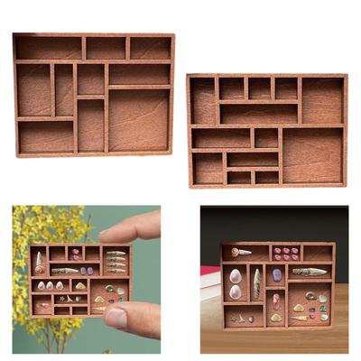 Miniature Trinket Shelf Wood Jewelry Organizer Collectibles Holder Collectible Stone Stand Portable Wooden Mini Jewelry Holder