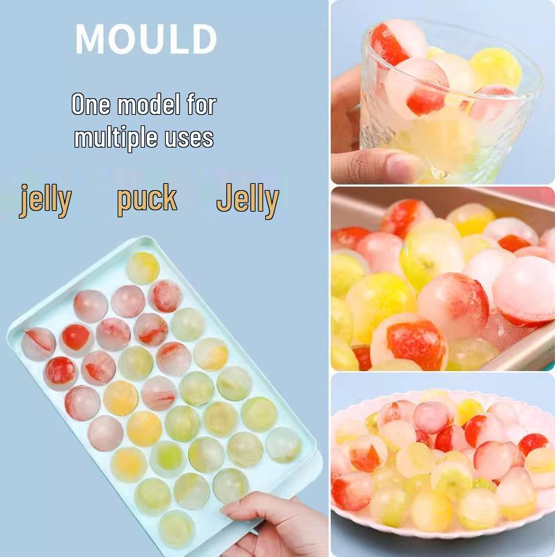 Food Grade Ice Ball Mold - Round Plastic Ice Cube Tray for Homemade Ice